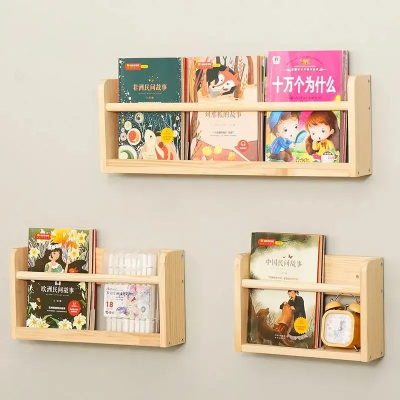 Porte Livre Mural Étagère en Bois