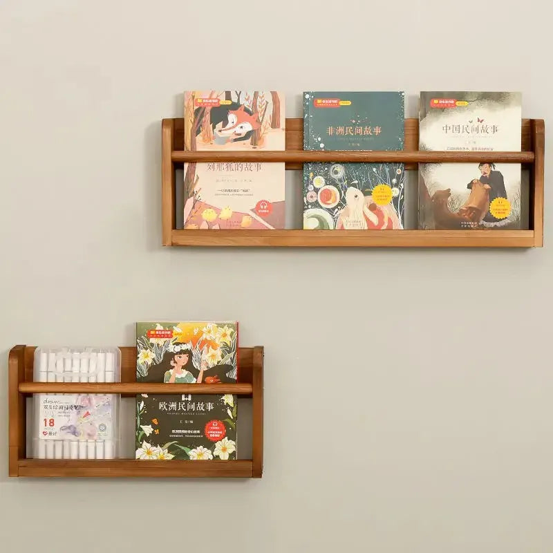 Porte Livre Mural Étagère en Bois