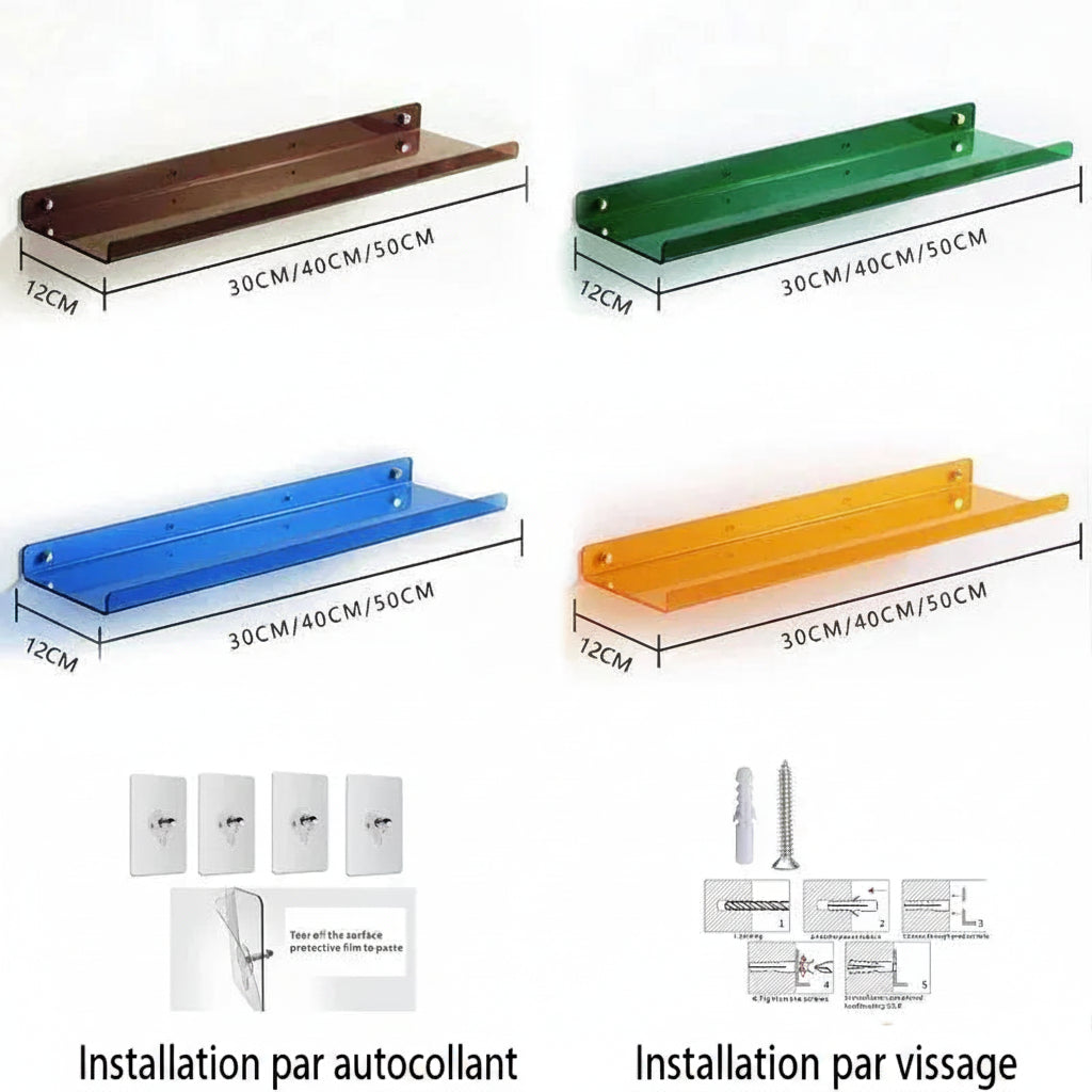 Porte Livre Mural Étagère Transparente