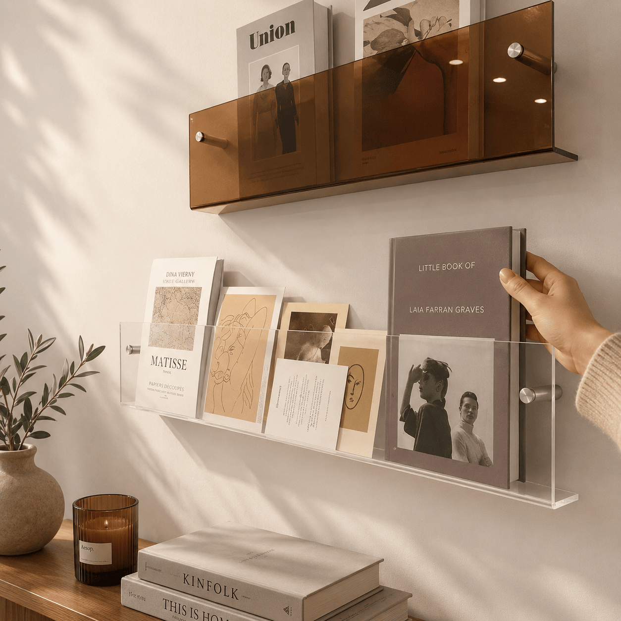 Porte Livre Mural Transparent