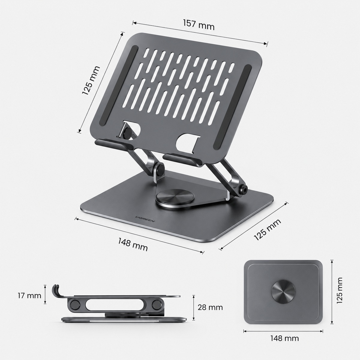 Porte Livre Tablette Rotatif et Pliable