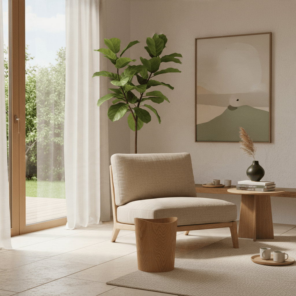 Poubelle Bois Naturel Design Minimaliste