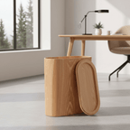 Poubelle Bois Ovale Design Épuré