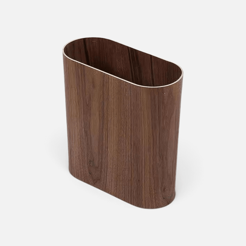 Poubelle Bois Ovale Design Épuré