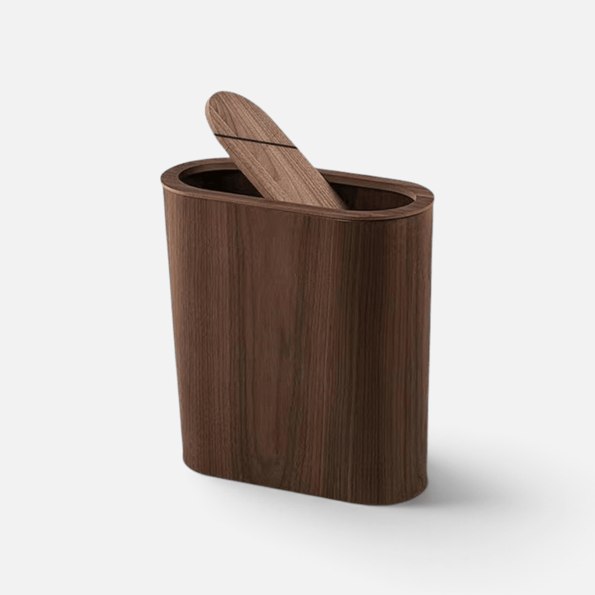 Poubelle Bois Ovale Design Épuré
