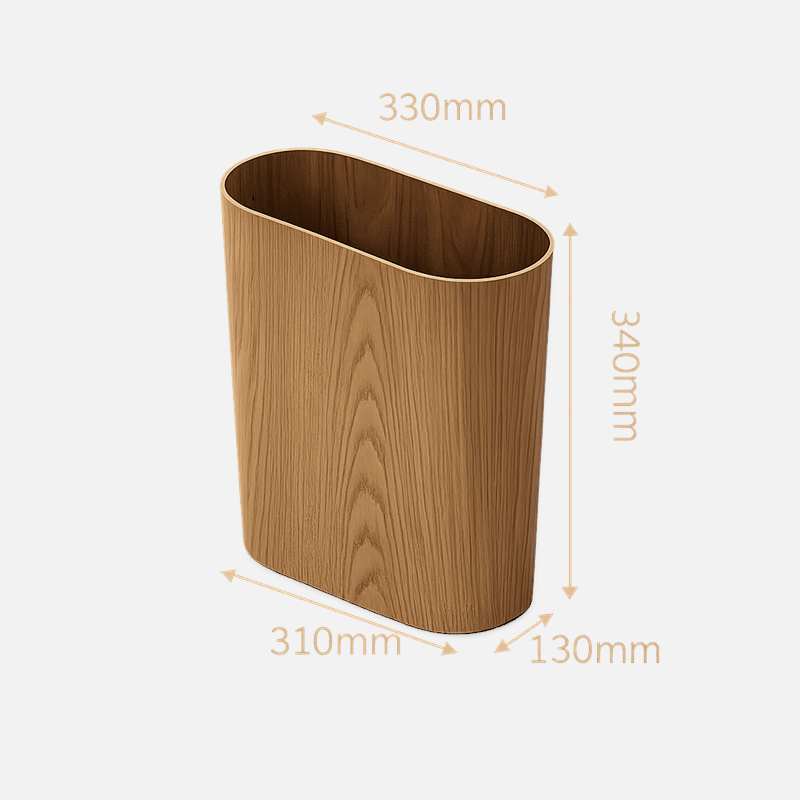 Poubelle Bois Ovale Design Épuré