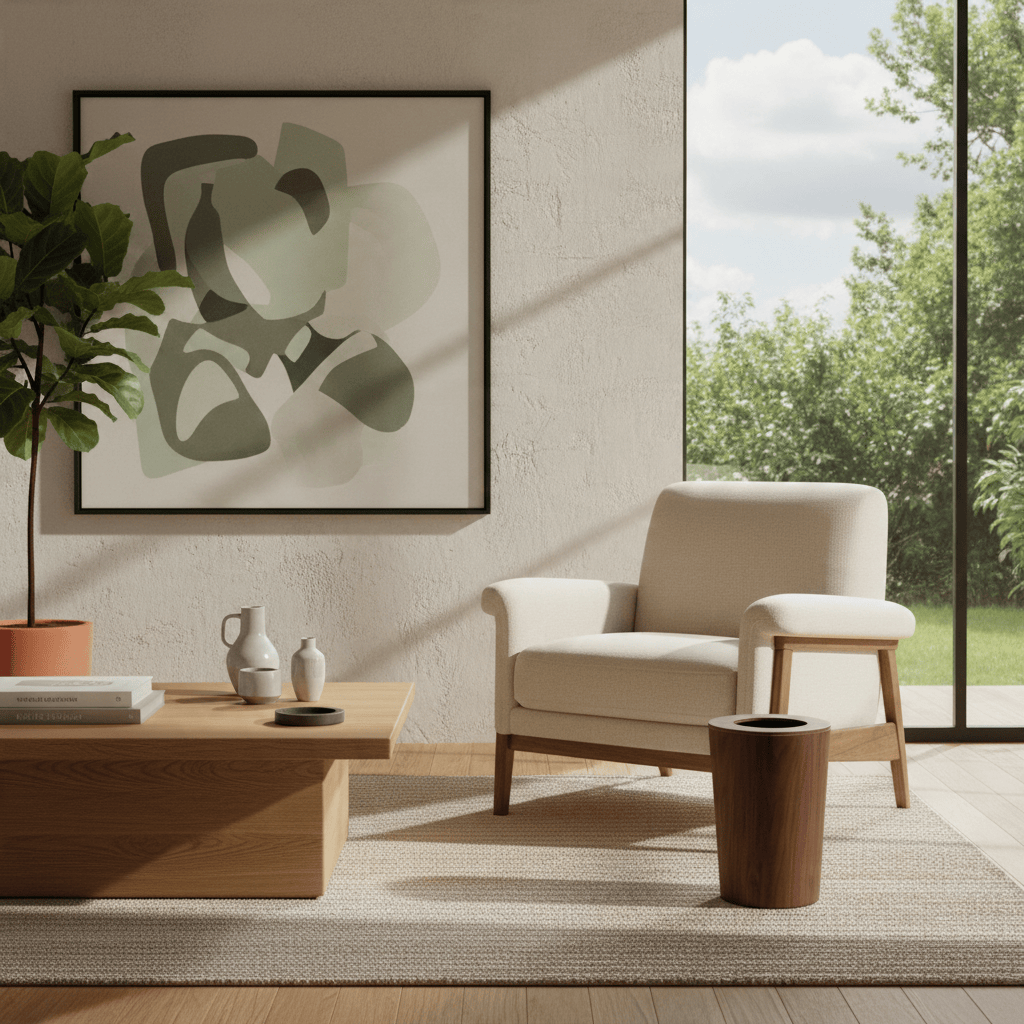 Poubelle Bois Ronde Design Épuré