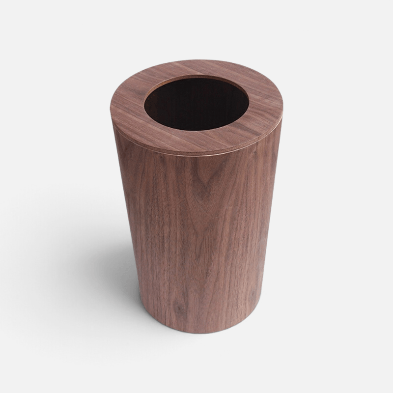 Poubelle Bois Ronde Design Épuré