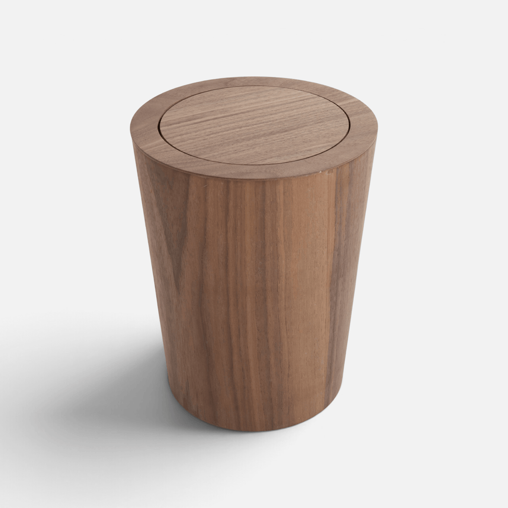 Poubelle Bois Ronde Design Épuré