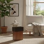 Poubelle Bois Slim Design Contemporain