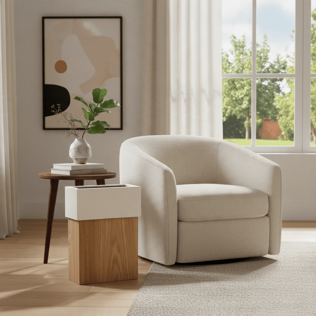 Poubelle Bois Slim Design Contemporain