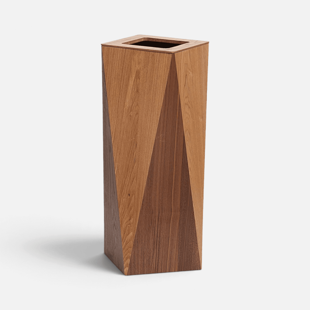 Poubelle Design Bois Forme Diamant