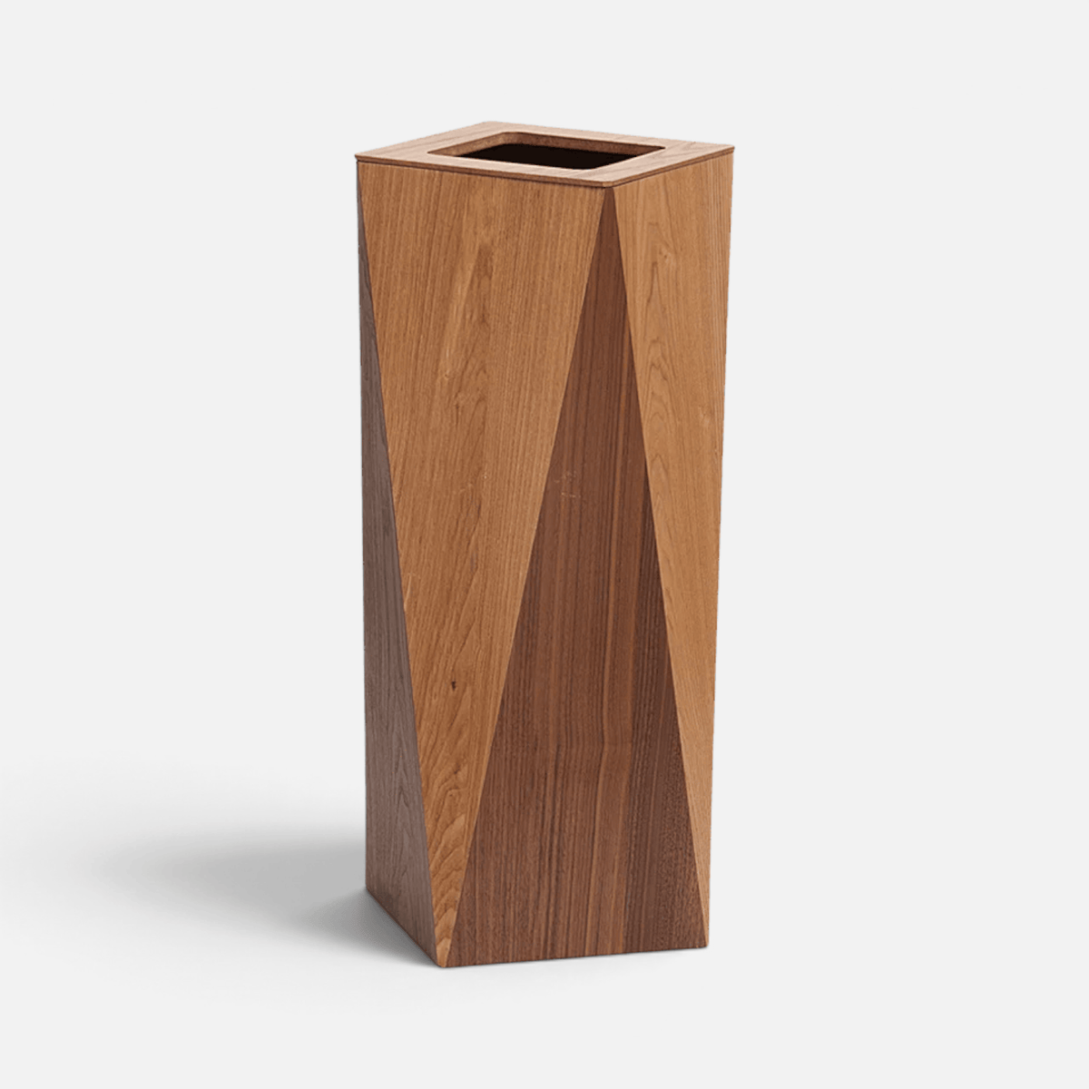 Poubelle Design Bois Forme Diamant