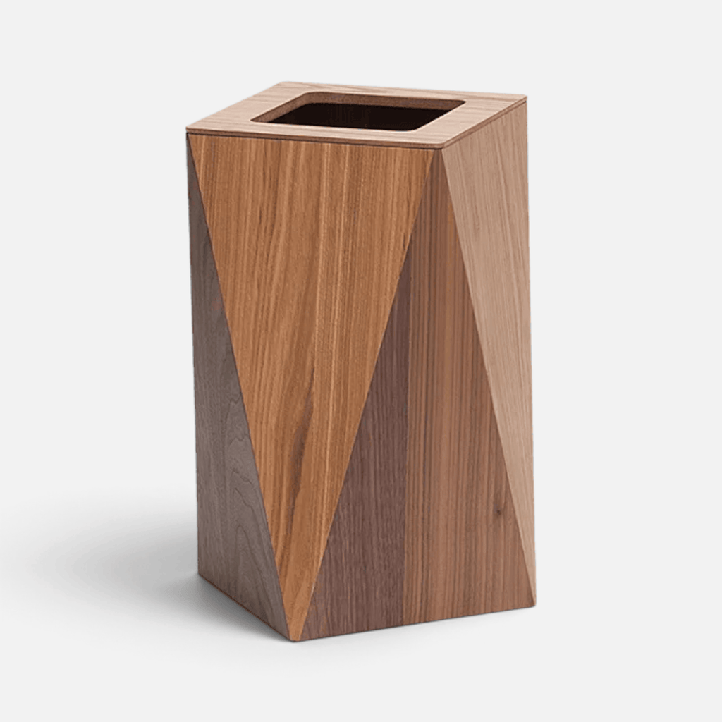 Poubelle Design Bois Forme Diamant