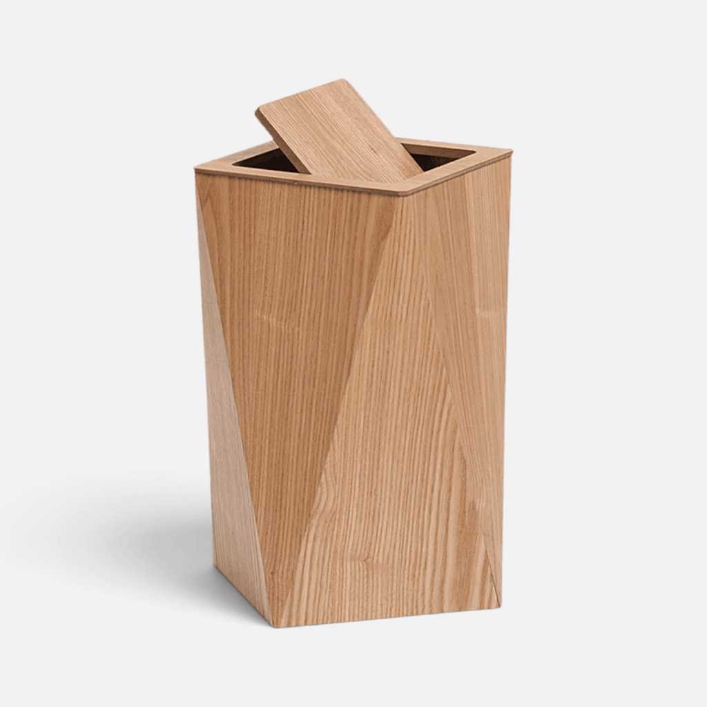 Poubelle Design Bois Forme Diamant