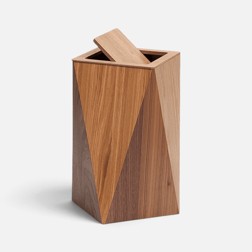 Poubelle Design Bois Forme Diamant
