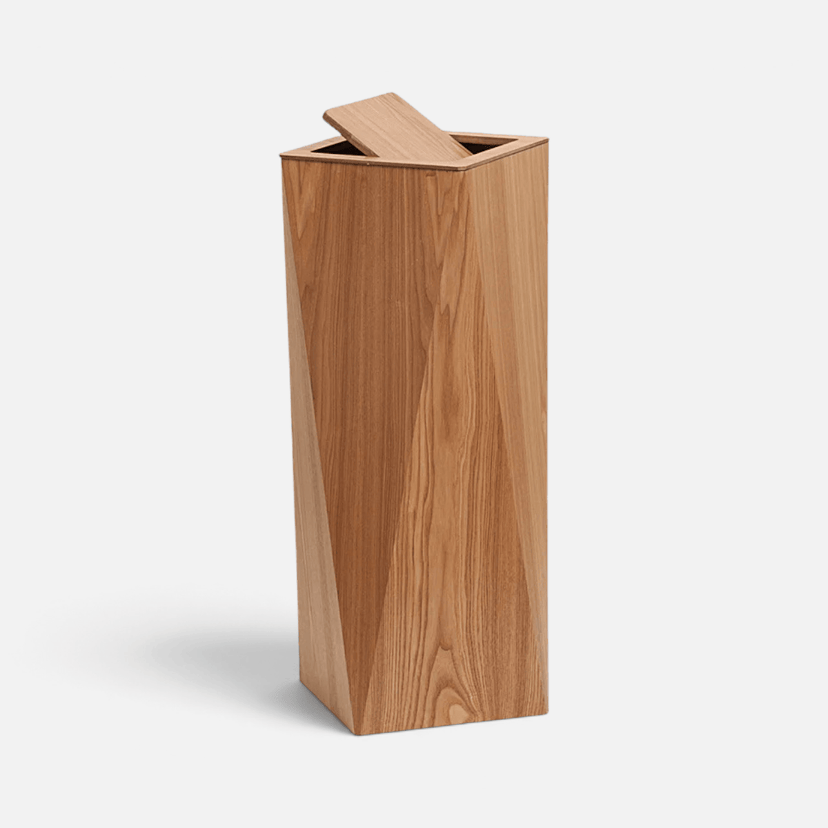 Poubelle Design Bois Forme Diamant