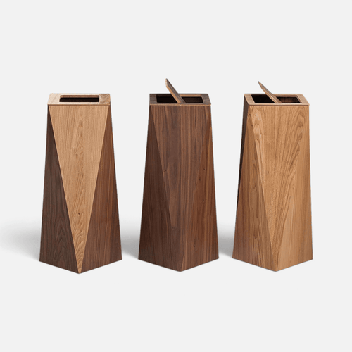 Poubelle Design Bois Forme Diamant