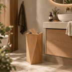Poubelle Design Bois Forme Diamant