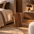 Poubelle Design Bois Forme Diamant