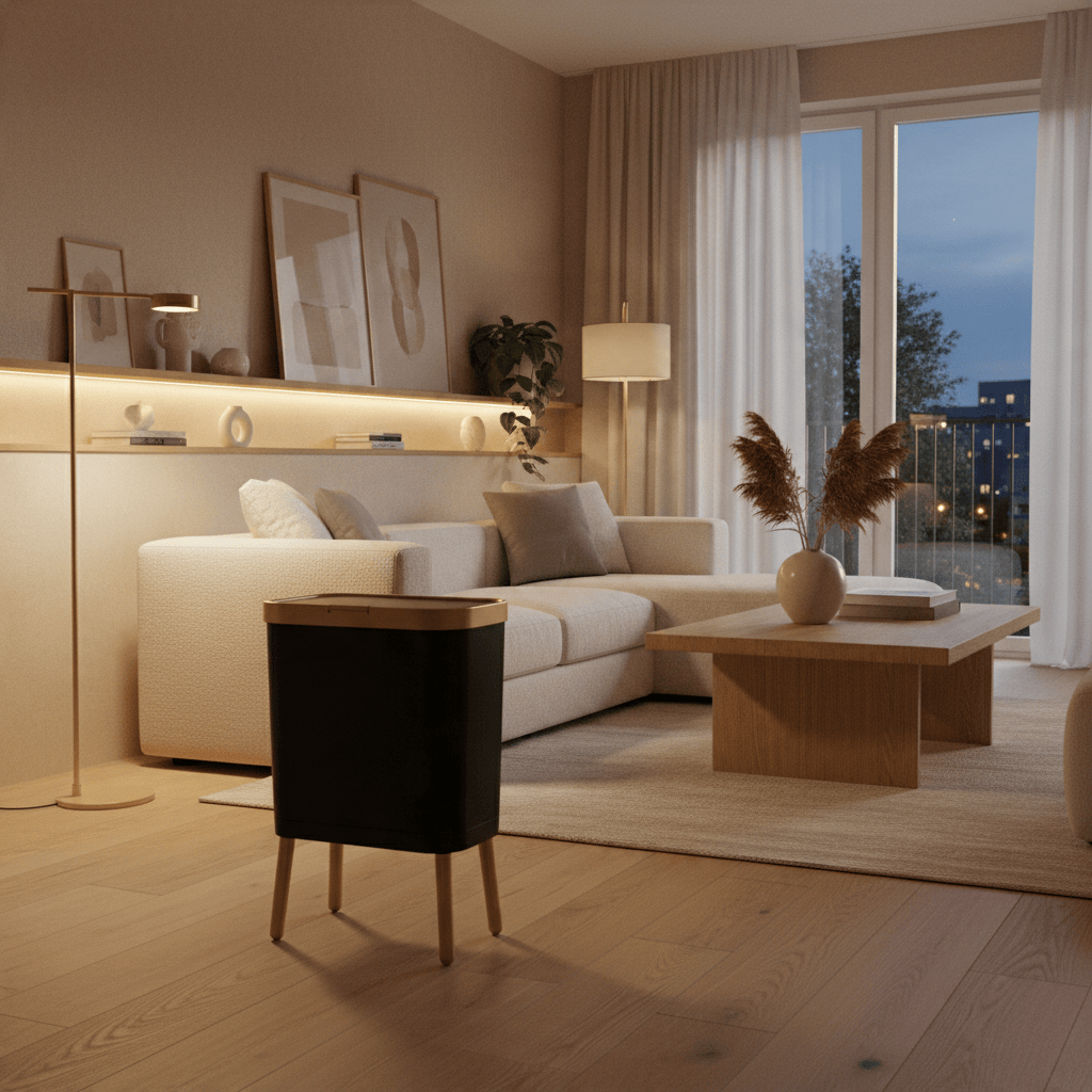 Poubelle Design Liseré Doré