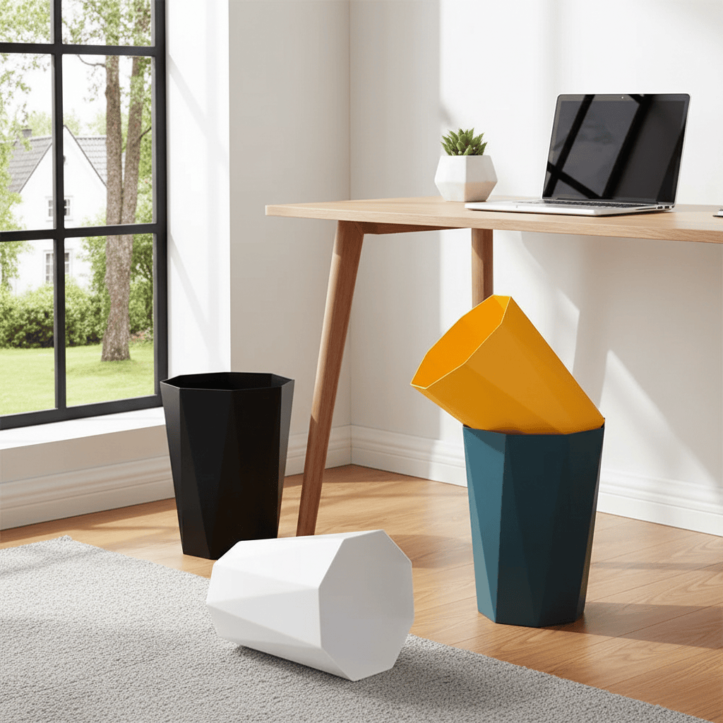 Poubelle Design Origami Colorée