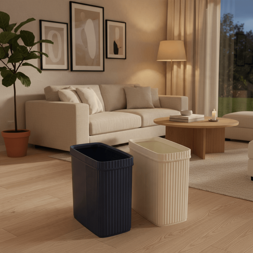 Poubelle Rectangulaire Anti-Odeur Couvercle Clapet