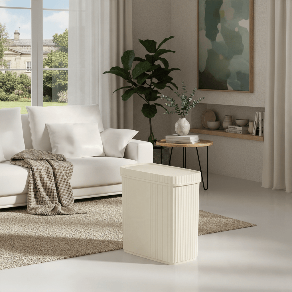 Poubelle Rectangulaire Anti-Odeur Couvercle Clapet