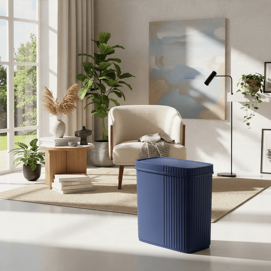 Poubelle Rectangulaire Anti-Odeur Couvercle Clapet