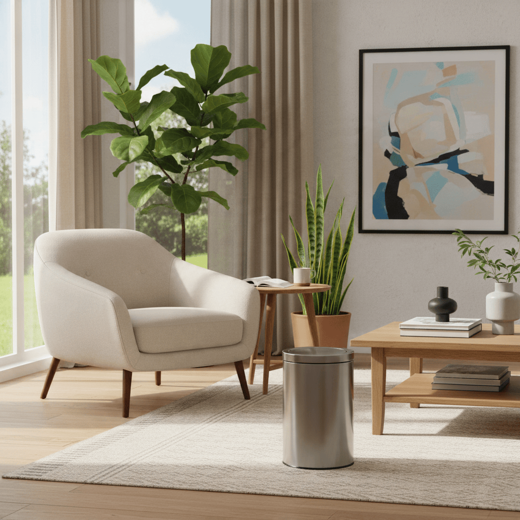 Poubelle Style Minimaliste Couvercle Rotatif
