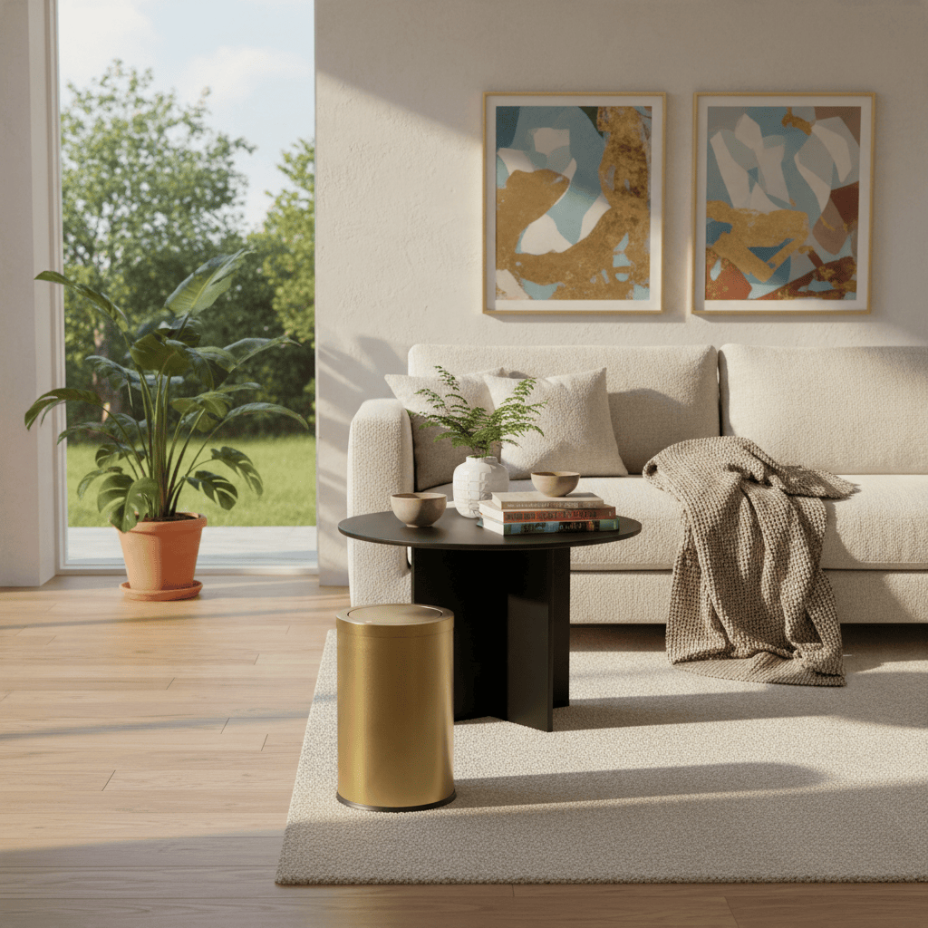 Poubelle Style Minimaliste Couvercle Rotatif
