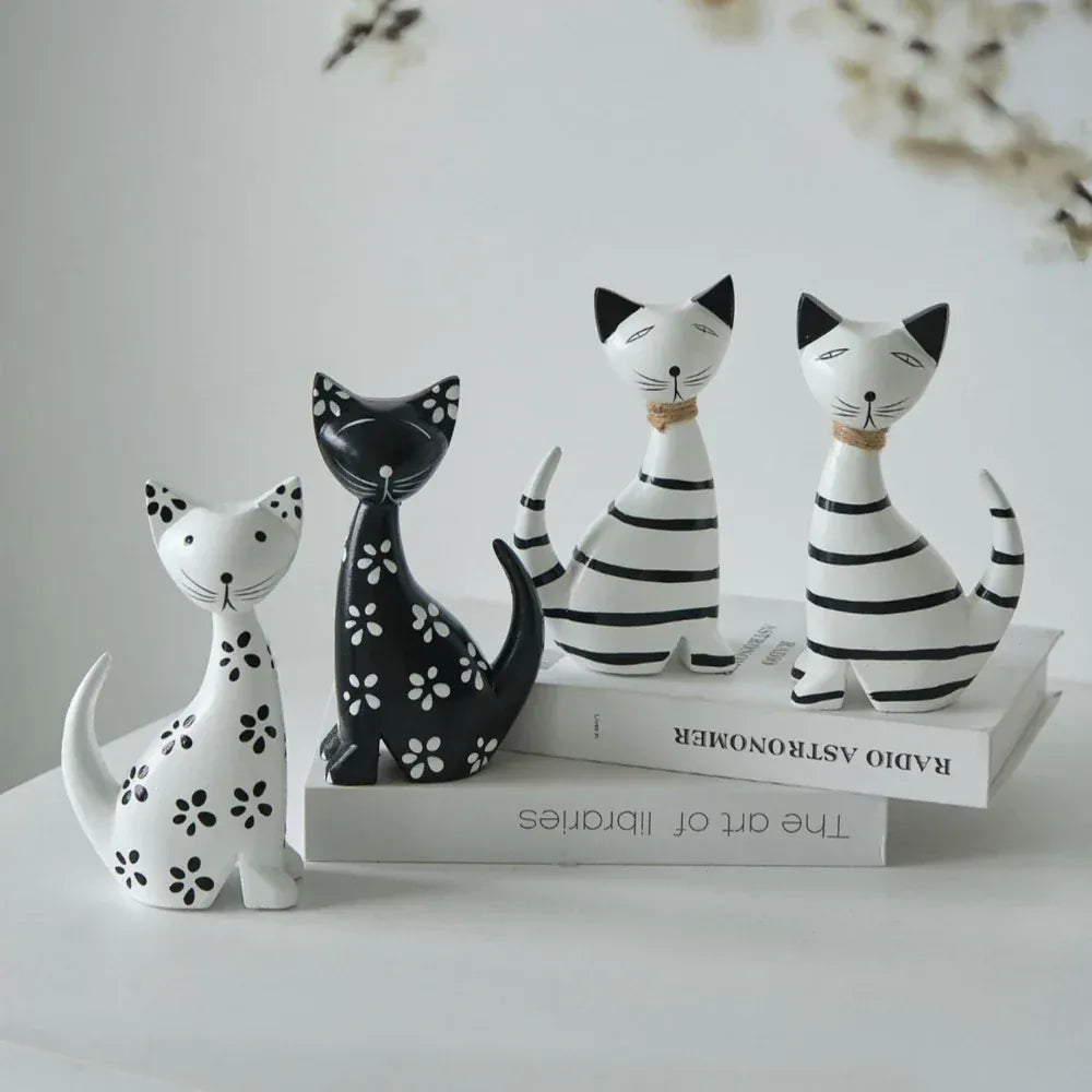 Serre Livre Chat Noir et Blanc