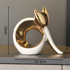 Serre Livre Statue Chat Design