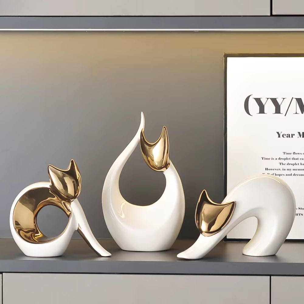 Serre Livre Statue Chat Design