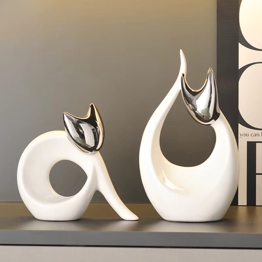 Serre Livre Statue Chat Design