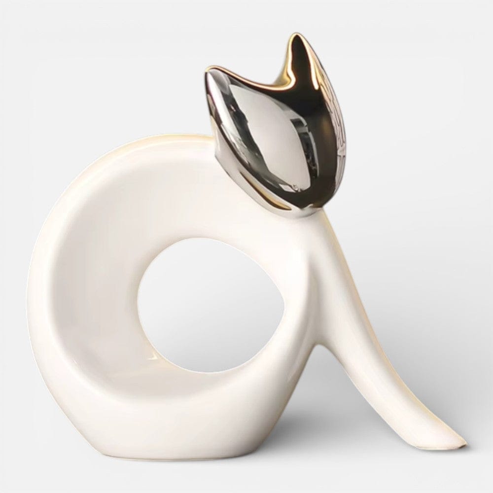 Serre Livre Statue Chat Design