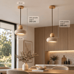 Suspension Bois Travertin Style Épuré Nordique