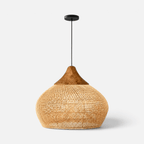 Suspension Rotin Tressé Forme Goutte