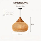 Suspension Rotin Tressé Forme Goutte
