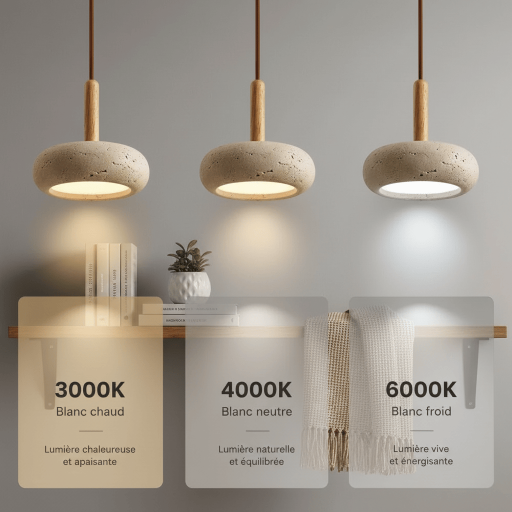 Suspension Travertin Galet Design Scandinave
